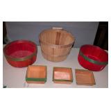 Vintage Wood Produce Baskets Lot