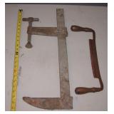 Antique Large C Clamp & Draw Knife