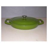 New Enamelware Cast Iron 12" Covered Pan