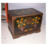 New Wood Hand Painted Storage Box 21" X 13 X 15" T