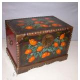 New Wood Hand Painted Storage Box 17" 11" 12"