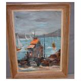 Oil on Board Signed Painting 27" X 21"