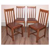 Antique Oak Dinning Chairs set of 4