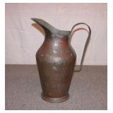 Antique Heavy Copper Pouring Pitcher 15" Tall