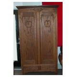 Antique Oak Wardrobe 81" Tall 44" Wide 18" Deep