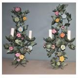 Vintage Enamel French Style Electric Wall Sconces