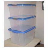 Plastic Storage Totes set of 3