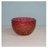 Vintage Amberina Hobnail Candy Dish 5" R X 4" T