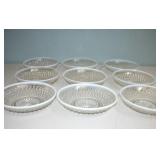Opalescent Hobnail Moonstone 7" Berry Bowl set 9