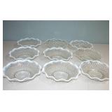 Opalescent Hobnail Moonstone 6" Ruffled Berry Bowl