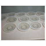 Opalescent Hobnail Moonstone 6.5" Saucers set 13