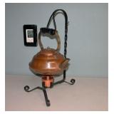 Copper Kettle w Iron Stand