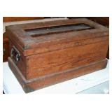 Antique Oak Tool Box 24" X 12" X 11"