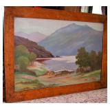 Oil on Board Signed 42" X 30" Framed