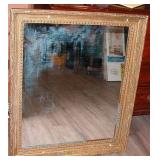 30.5" X 36" Antique Wood Mirror