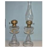 Antique Oil Lamps Pair Set of 2