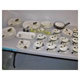 Red Wing Lotus Pottery Dishes 58 Pieces