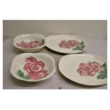 Red Wing Lexington Rose Pottery Serving Dishes