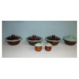 Red Wing Lidded Bowls & Salt & Pepper Shakers