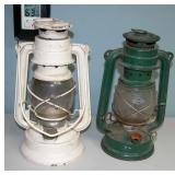 Vintage Oil Lamps 10" Tall set of 2