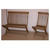 Child Size Patio Folding Chair & Bench