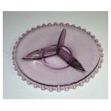 Vintage CANDLEWICK Divided Purple Glass Snack