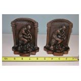 Bronze Thinker Book Ends