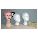 Store Hat Wig Displays Vintage Hat & Purse