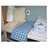 Queen Floral & Twin Plaid Sheet & Pillows