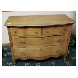 Antique Oak Serpentine Dresser 45"W 22"D 35"T
