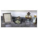 Vintage Frame & Singer Sewing Oil Lamp