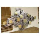 Brutalist C. Jere Brass & Steel wall sculpture
