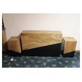Luxecor Rectangular Wood Natural Black Table set