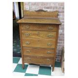 Antique Oak Dresser 33"W 19"D 55"T