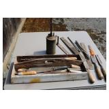 Antique Files Chisels & Oil Can