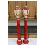 Empire Blow Mold Christmas Lantern Lamp Post set 2