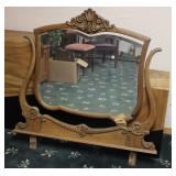 Antique Oak Mirror ( Needs Small Repair )