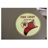Fire Chief Texaco Metal Sign 11" R