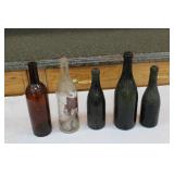 Antique Blown Glass Bottles Lot
