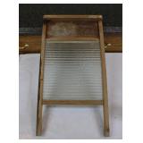 Antique Snow White Glass Wash Board