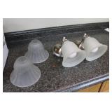Wall Sconce set 2 w 4 Glass Shades