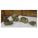Brass Bear Pigs & Cat