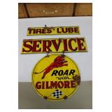 Gilmore Tires & Lub Plastic Sign