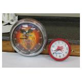 Harley Davidson & Mobil Gas Wall Clocks
