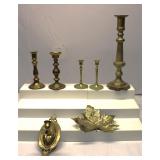Vintage Brass Candleholders Lot