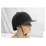 Vintage black velvet equestrian riding helmet