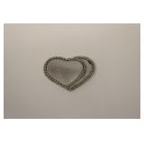Vintage Sterling Silver Heart Broach