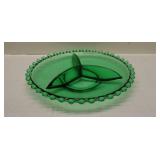 Vintage Candlewick Imperial Green Serving Plate