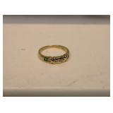 18K Gold Emerald & Diamond Ring