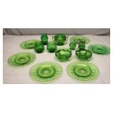 Green Depression Glassware Lot